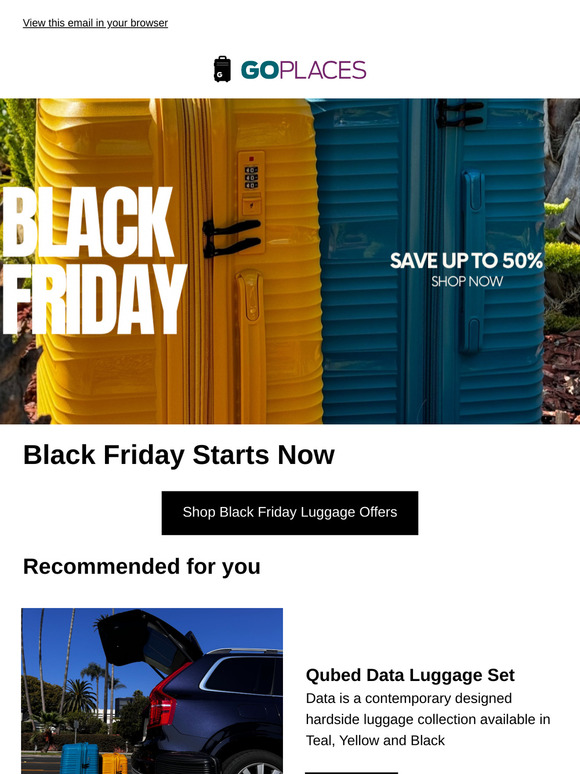 Black Friday Exclusive: Up to 50% Off Luggage!