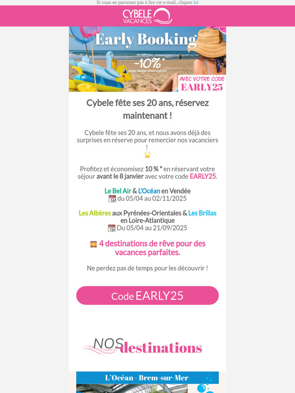 Réservez votre séjour 2025 !
