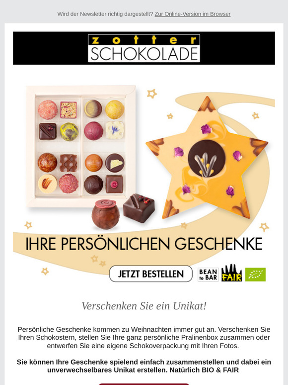 Persönliche Schokogeschenke zu Weihnachten verschenken! 🎁