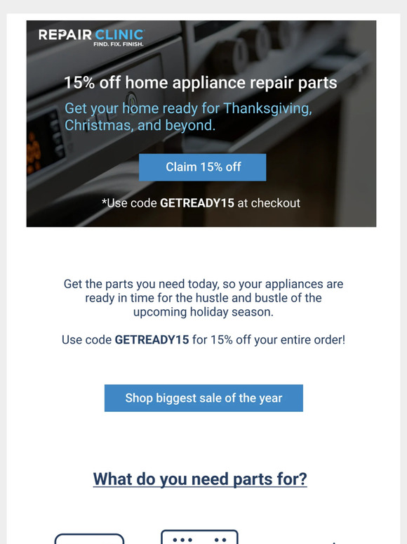 15% off your next appliance repair 🔧
