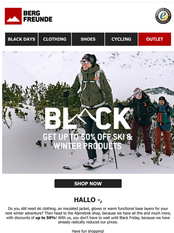 🏴☃️ Up to 50% off winter & ski deals | Black Outdoor Days