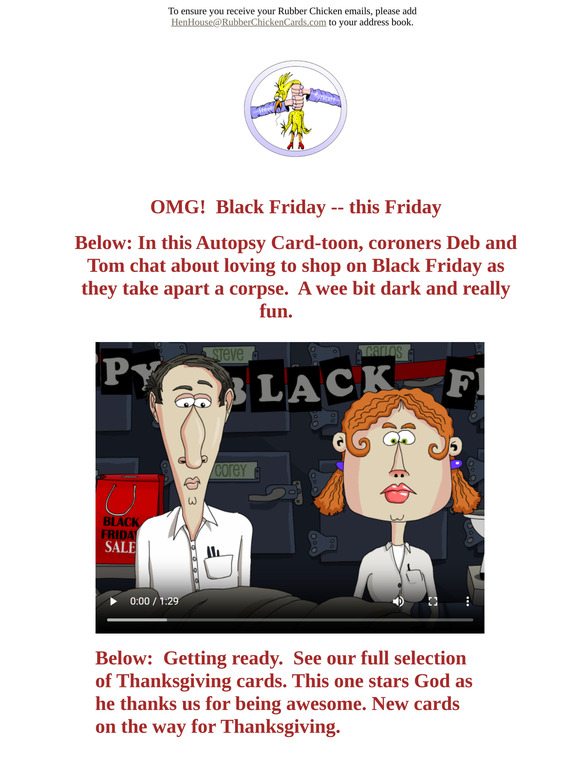 Spend Black Friday with Deb and Tom at the Morgue