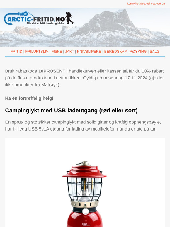 10% rabatt og nyheter