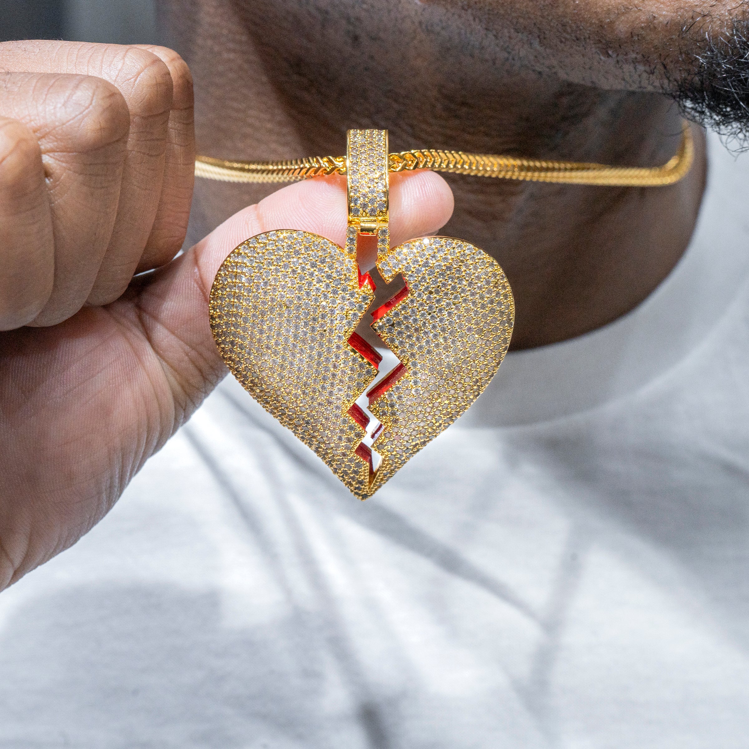 Image of Mens Gold Heart Necklace | Appx. 38.5 Grams