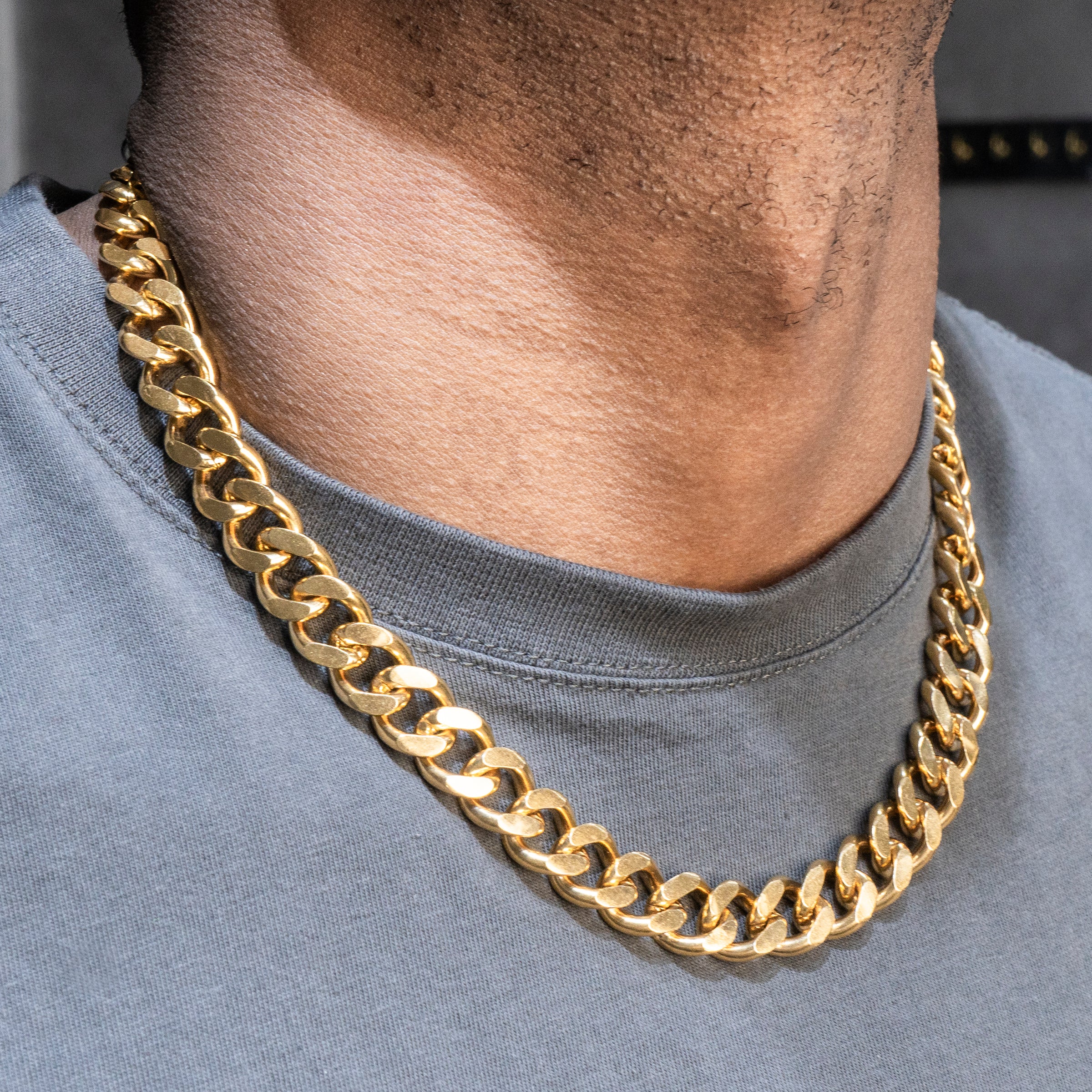 Image of Mens Gold Cuban Curb Chain