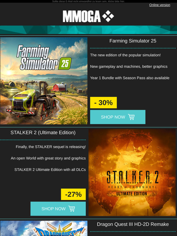 MMOGA - Farming Simulator 25! STALKER 2! Dragon Quest III Remake!