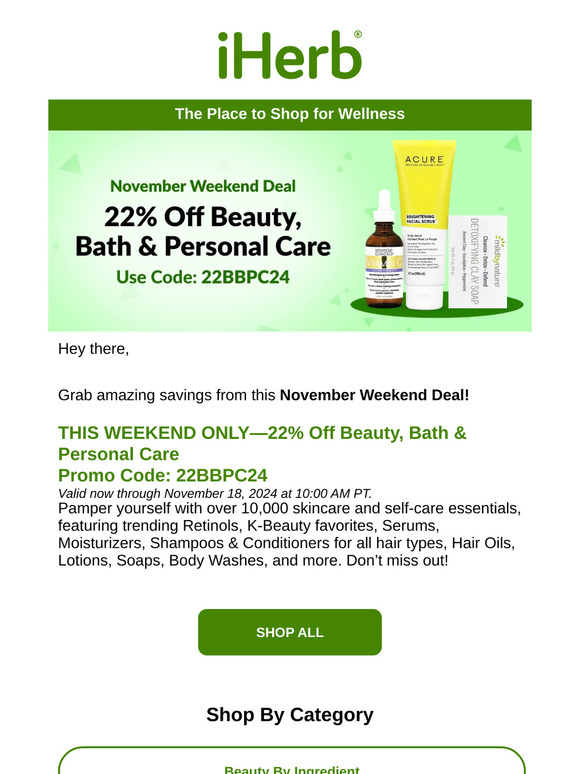 ⭐ This Weekend Only: 22% Off Beauty, Bath & Personal Care
