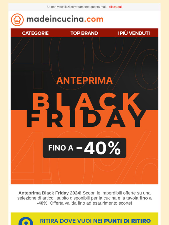 —, scopri le offerte in anteprima del Black Friday fino a -40%!