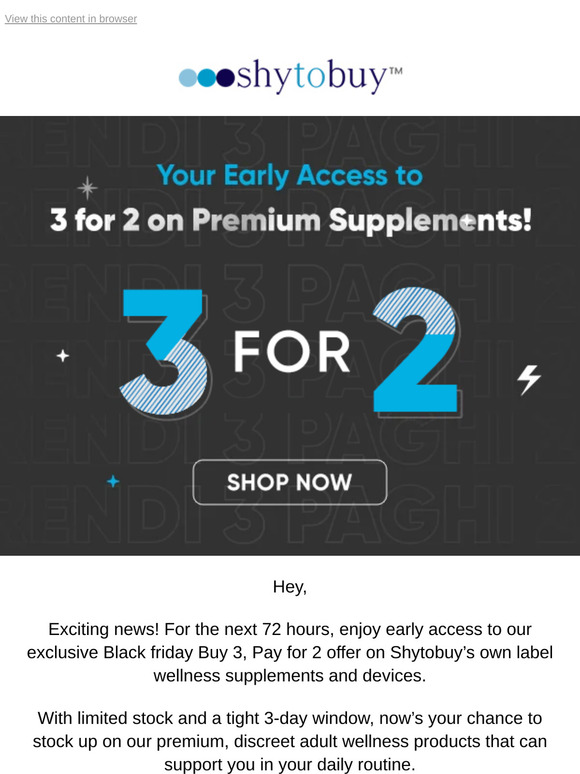 Early Access! Buy 3, Pay for 2 on Premium Wellness