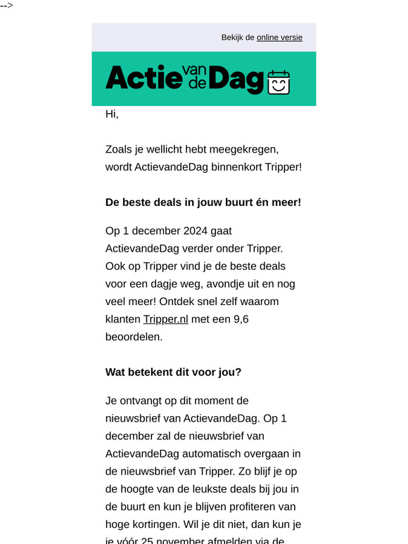 ActievandeDag gaat verder onder Tripper