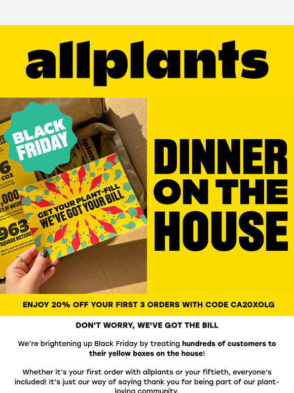 Dinner's on us. No really.