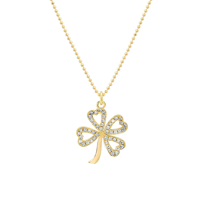 Image of Large Diamond Open Clover Necklace