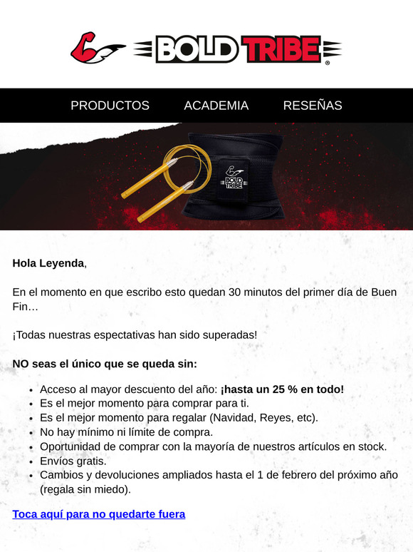 Últimos 30 minutos (muy poco stock)