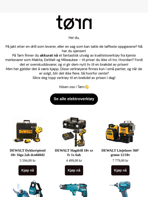 Store kupp på overskuddsvarer-kvalitetsverktøy fra Makita, DeWalt og Milwaukee! 🛠️ 🔧💨