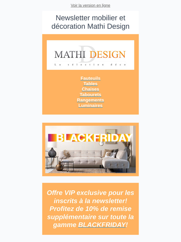 💎VIP Black Friday Mobilier Déco🔥-10% supplémentaire!