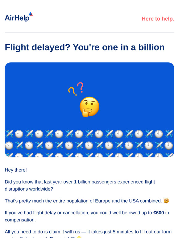 Flight delayed? Get up to €600