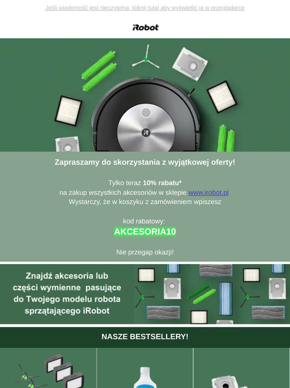 Zgarnij rabat na zakup akcesoriów iRobot!