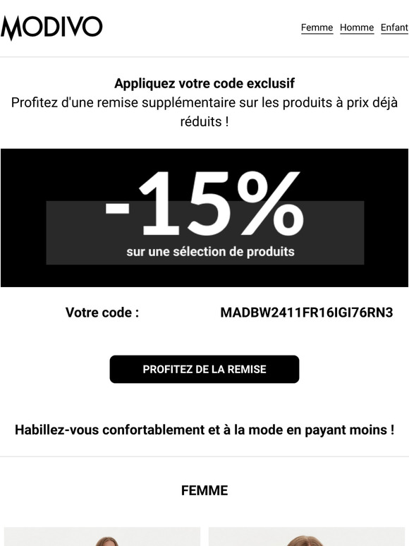 Code promo exclusif pour vous ❤️