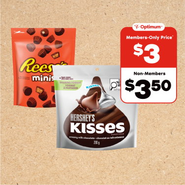 Hershey’s Chocolate. Pouches Selected varieties, 180-230 g