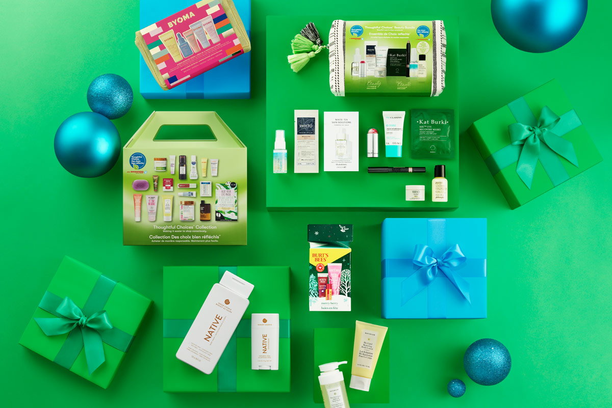 Various personal care products from Byoma, Burt’s Bees, Naturium, Native and Thoughtful Choices bundles.