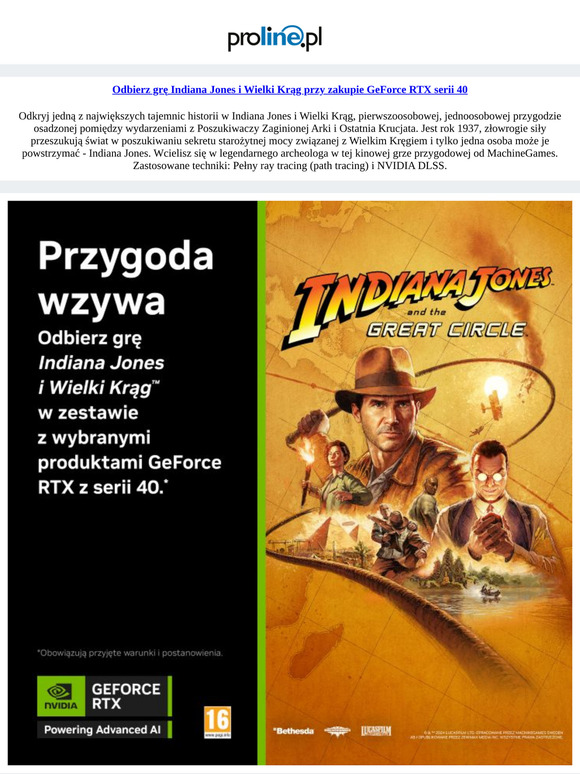 Odbierz grę Indiana Jones i Wielki Krąg przy zakupie GeForce RTX serii 40