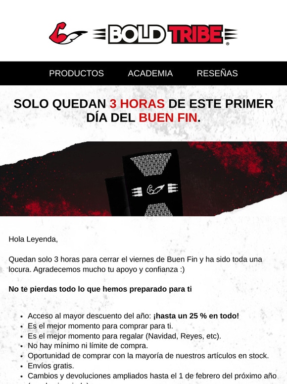 Últimas 3 horas (25 % de descuento)