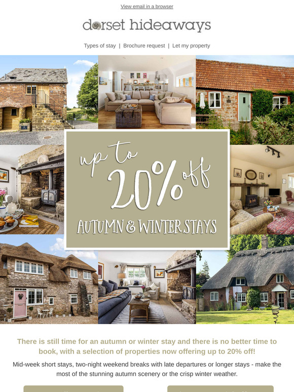 Up to 20% off autumn and winter stays ❄️