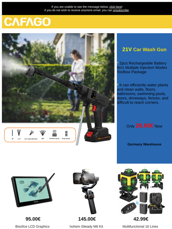 Limited Time Only! VIP Special Discounts are Live! Multi-functional 21V Car Wash Gun Only €28.60, and more...