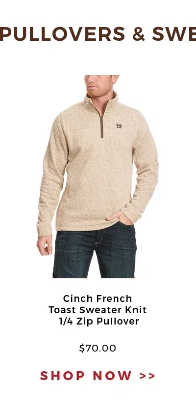 Cinch French Toast Sweater Knit 1/4 Zip Pullover | SHOP NOW