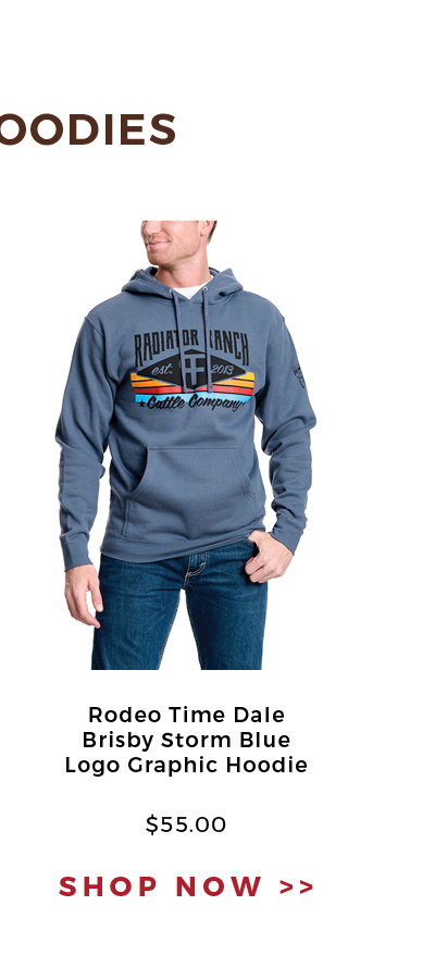 Rodeo Time Dale Brisby Storm Blue Logo Graphic Hoodie │ SHOP NOW