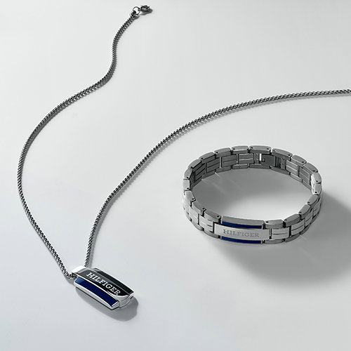 Tommy Hilfiger Men's Blue Enamel Stainless Steel Bracelet
