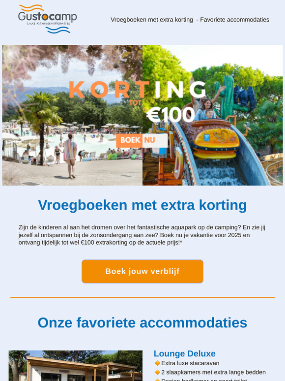 Nu tot € 100 extra korting voor je volgende vakantie