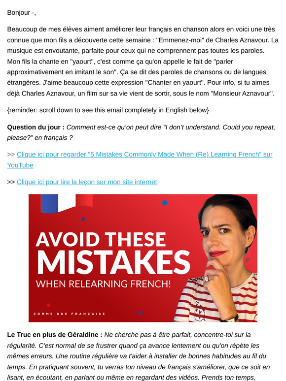 🇫🇷 Relearning French? Watch out for these mistakes 👀 [Weekly lesson]