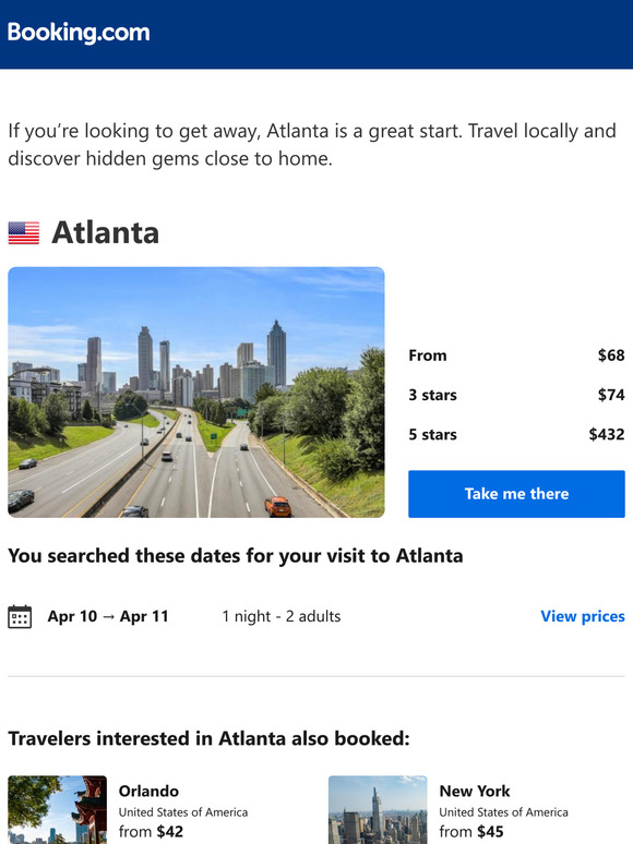 Deals in Atlanta from $68 for your dates