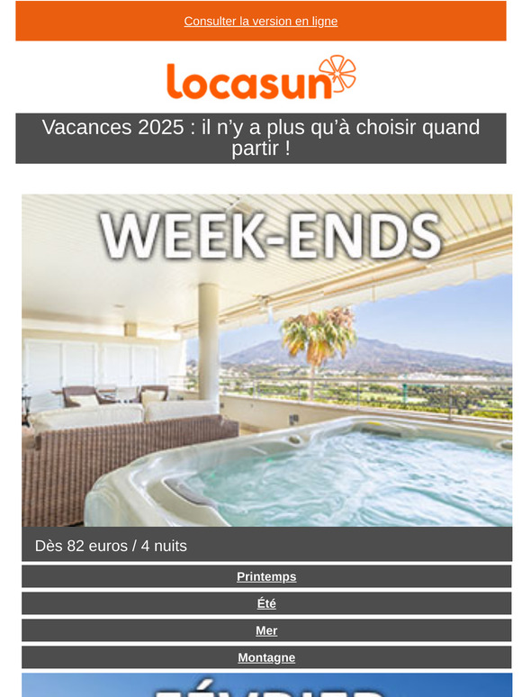 2025 : vos vacances sont à réserver maintenant !