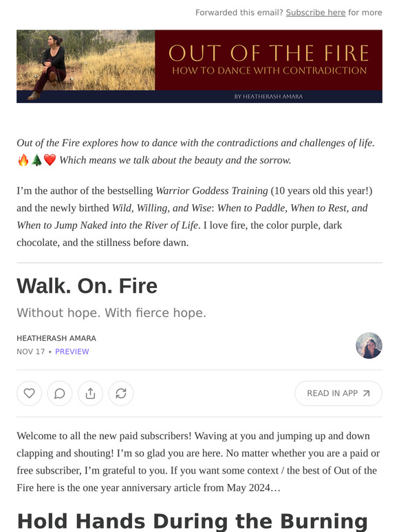 Walk. On. Fire