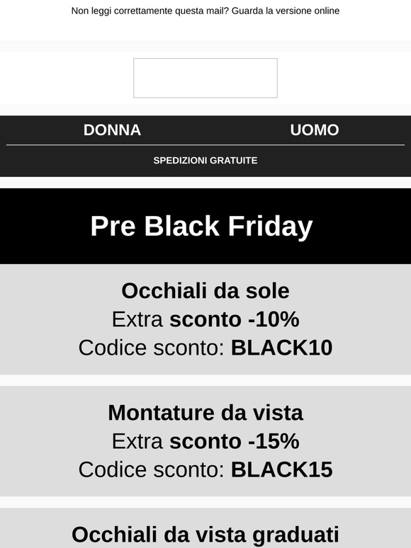 🖤 Pre Black Friday - Extra sconti su tutto il catalogo