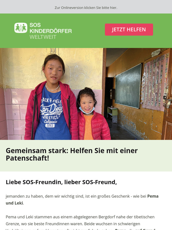 Gemeinsam stark: Helfen Sie mit einer Patenschaft!