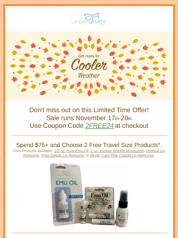 2 Free Travel Size Products with a $75+ Purchase