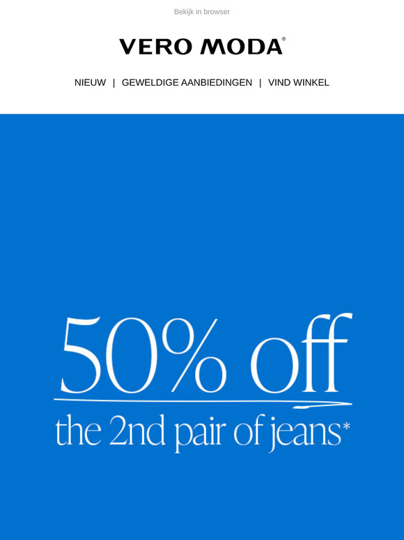50% korting op je 2e paar jeans!👖