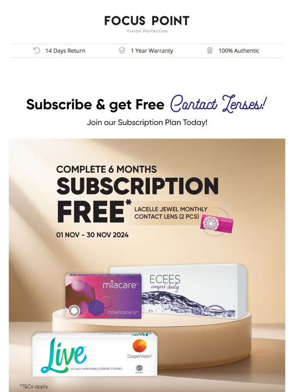 Subscribe & get Free Contact Lenses! 🛍️