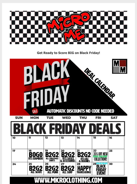 BLACK FRIDAY DEALS start tomorrow!