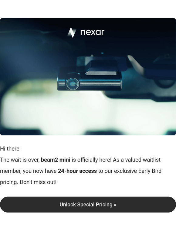 Nexar beam2 mini is here! Exclusive 24-Hour Access for Our Waitlist Members