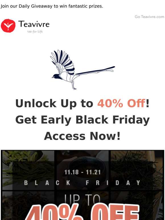 Unlock Up to 40% Off! Get Early Black Friday Access Now!