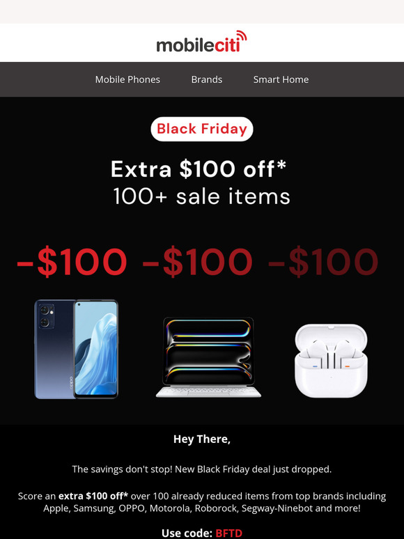 Extra $100 OFF 100+ Items