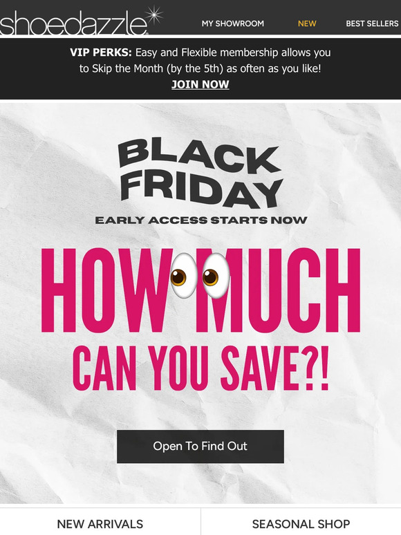 ShoeDazzle Hey You ve Earned Early Access to Black Friday Milled