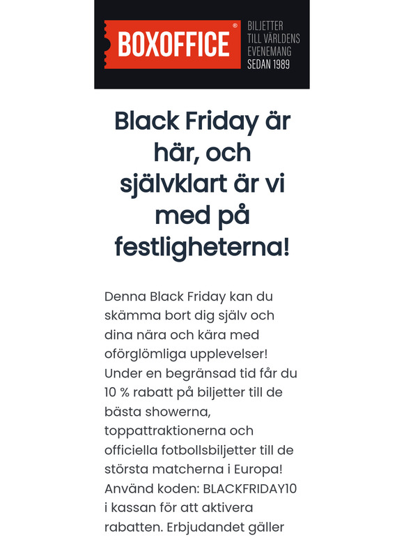 Black Friday är här! 🖤⚽ Missa inte våra produkter med exklusiva rabatter under en begränsad tid!