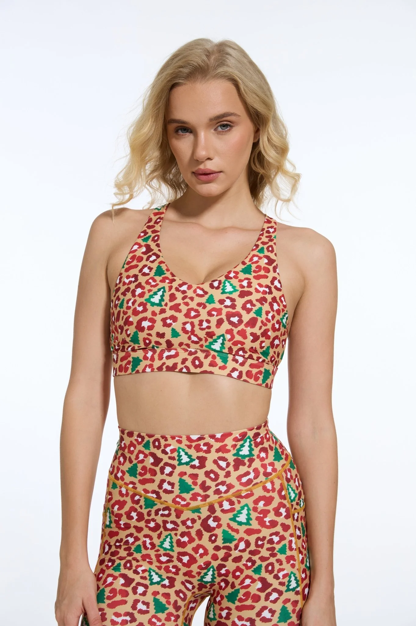 Festive Roar V-shape Strappy Sports Bra