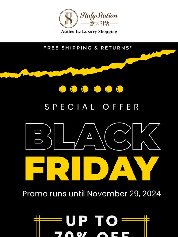 🖤 Black Friday Alert: Luxury Deals Up to 70% Off + 10% Additional Discount!