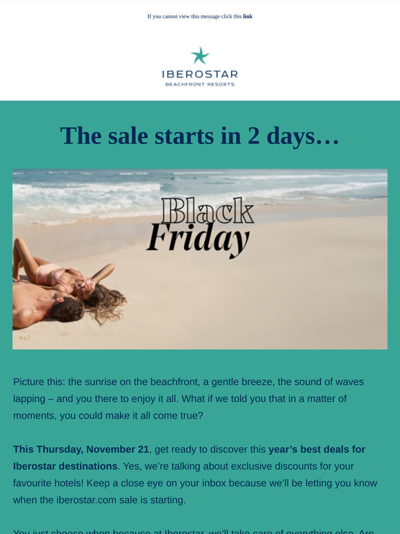 It’s almost Black Friday at iberostar.com!